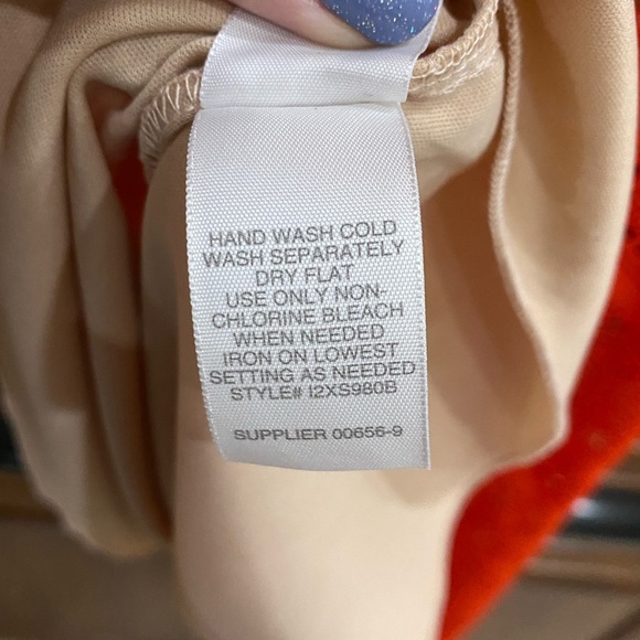 Ladies Size 2 Dark Orange Dress Long Maxi Tapered Length Lace Tan Under Bisou - Picture 11 of 13